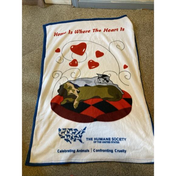 Vintage The Humane Society of the United States Throw Blanket Polyester 46x 34" - Picture 7 of 7